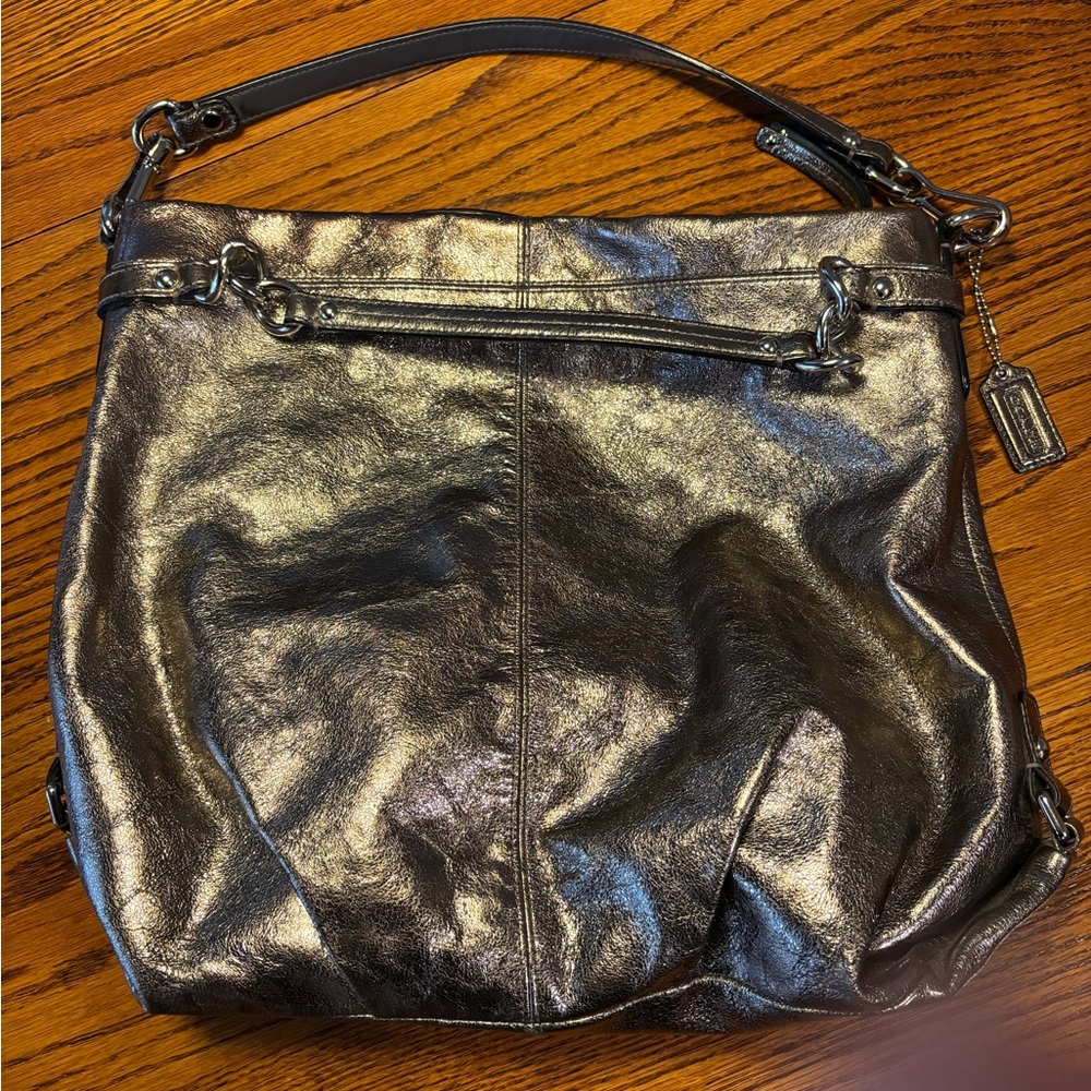 Metallic Coach Shoulder Bag